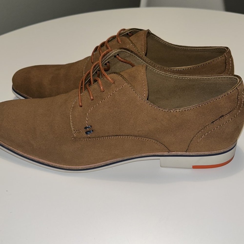 ALDO ADIMARI OXFORD CASUAL DRESS SHOE COGNAC BROWN - MENS SIZE 10